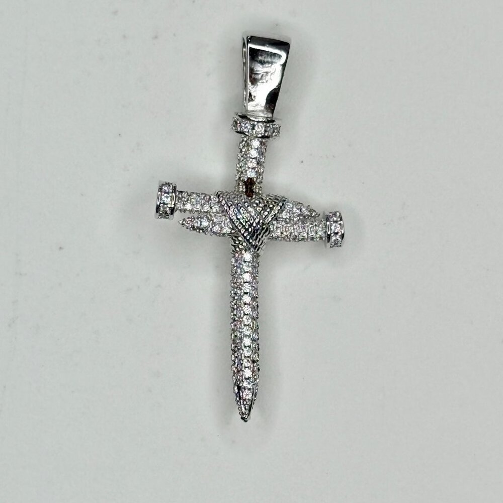 KING ICE nail cross pendant